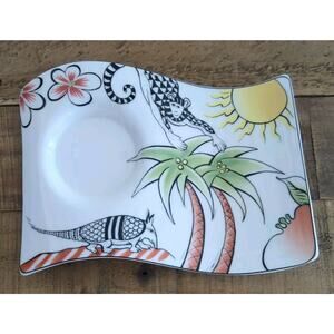Villeroy & Boch New Wave Snack Plate Dish Caffe Jungle Monkey Palm Tree